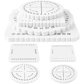 BILLIOTEAM 5 Pieces Braiding Disk Round Square Kumihimo Beading Cord Disc Braiding Braided Plate DIY Bracelet Loom Weaving Board (Round/Square Plate, White) in Saudi Arabia