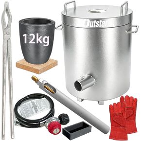 Outstar 12KG Metal Melting Furnace Kit, Propane Melting Furnace Foundry Kiln Smelting Gold Silver Copper Aluminum Metal Recycle for Jewelry Making and Metal Casting in Kuwait