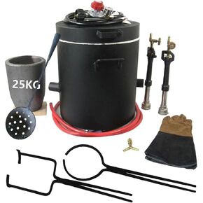 16KG/35LBs Propane Smelting Furnace Kit Double Burners - with 2 Graphite Crucibles and Crucible Tongs for Lifting and Pouring, Foundry Metal Smelter for Gold Copper Aluminum in Kuwait