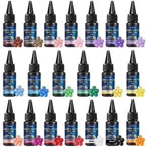 Transparent Colored UV Resin, 20 Colors Hard Type UV Resin Kit in Kuwait