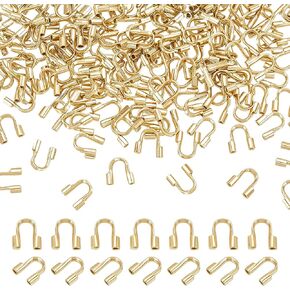 300Pcs Wire Guardian Protectors 0.7mm Hole U Shape Wire Guard Loops Thread Protector for Jewelry Making Findings Earring Necklaces Bracelet DIY Supplies (Silver) in Saudi Arabia