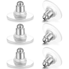Earring Backs Rubber,100 PCS Soft Clear Earring Backs for Studs,Hypoallergenic Silicone Earrings Backs Replacement Safety Back Stoppers in Kuwait