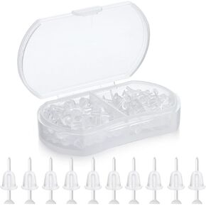 Plastic Earrings, 200 PCS Clear Earrings for Sports, Transparency Plastic Post Earring Studs for Sports, Flat Silicone Earring for DIY in Kuwait