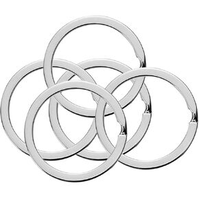 HeeYaa 10 Pieces of 1-inch Flat Key Rings - Metal Keychain Rings, Split Keyrings, Flat O-Ring for Home, Car, Office Keys Attachment (Silver) in Kuwait