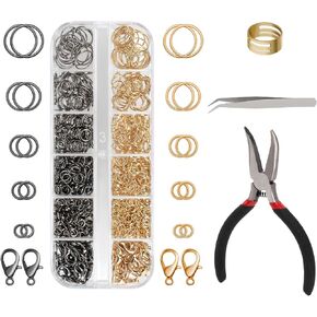 Amrules 1200 Pcs Jump Rings, Jewelry Making Kit, Silver and Gold in Kuwait