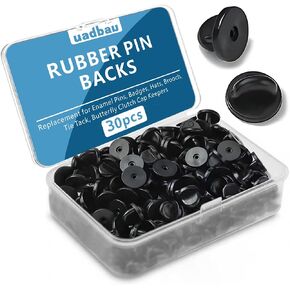 50PCS Rubber Pin Backs – PVC Lapel Pin Backings, Replacement for Enamel Pins, Badges, Hats, Brooch, Tie Tack, Butterfly Clutch Cap Keepers – Securely Hold Pins & Accessories - Black in Kuwait