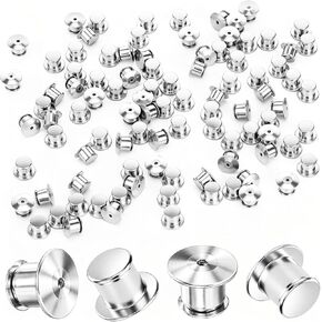 60 PCS Metal Locking Pin Backs and Pin Keepers — Secure Locking Clasp Pin Backings for Enamel Pins, Brooch, Lapel, Badge, Hat, Bag, Backpack, Collectibles & DIY Crafts (Silver) in Saudi Arabia