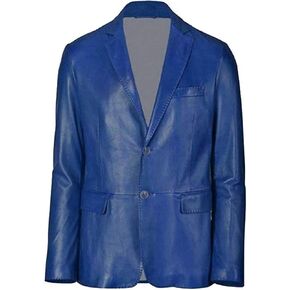 Koza Leathers Men's Leather Jacket Genuine Two Button Lambskin Leather Blazer KB101 in Kuwait