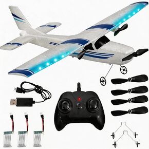 Harrisville Designs RC Airplane,RC Plane, 2.4GHz 2 Channels RTF RC Aircraft with 3-Axis Gyro for Beginner Easy to Speedy Fly Glider Toys with 2 Extra Batteries [ 3 Batteries ] in Kuwait