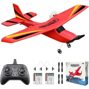 HAWK'S WORK 2 CH RC Airplane, RC Plane Ready to Fly, 2.4GHz Remote Control Airplane, Easy to Fly RC Glider for Kids & Beginners (Red) in Saudi Arabia