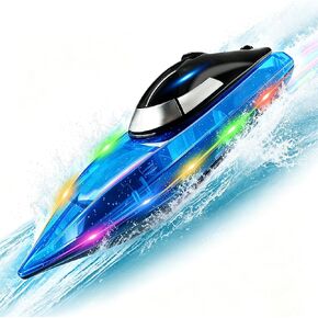 Remote Control Boat with 1800mAh Battery, Clear RC Boat with 10 LED Lights in Kuwait