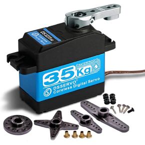 ZOSKAY 35kg high Torque Coreless Motor servo Metal Gear Digital and Stainless Steel Gear servo arduino servo for Robotic DIY,RC car (Blue/35KG 180 Degree) in Kuwait