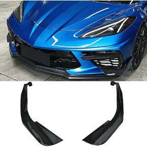 2PCS Front Bumper Side Canards Dive Planes for Corvette C8 Stingray Z51 2020+,Carbon Fiber Pattern Front Air Vent Splitter Fins Trim Diffuser Shark Spoiler Wing Fin Spoilers Lip Body Kit in Kuwait