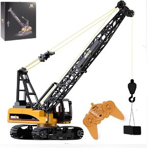 Ailejia Remote Control Truck Crawler Tower Crane Toy for Boys, 1/14 RC Truck Crane Construction Toy Tractor Digging Engineering Toy Construction Vehicle with Lights Sounds for Boys & Girls in Saudi Arabia