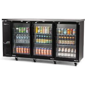 PEAKCOLD 3 Glass Door Commercial Back Bar Cooler; Beer Fridge; Under Counter Refrigerator; 72" W in Saudi Arabia