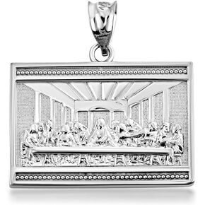 قلادة من الفضة الإسترلينية عيار 925 بتصميم يحمل عبارة «The Last Supper of Jesus ». in Kuwait