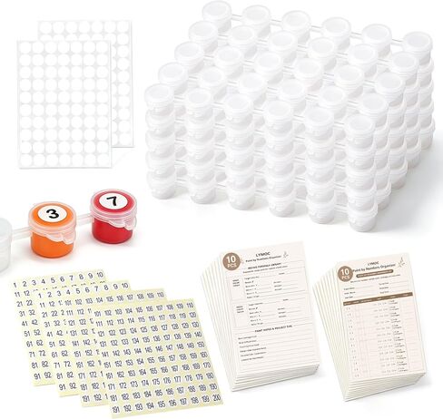 Lymoc 120 Empty Paint Pots with Lids,20 Strips 5ml Paint by Numbers Storage in Kuwait