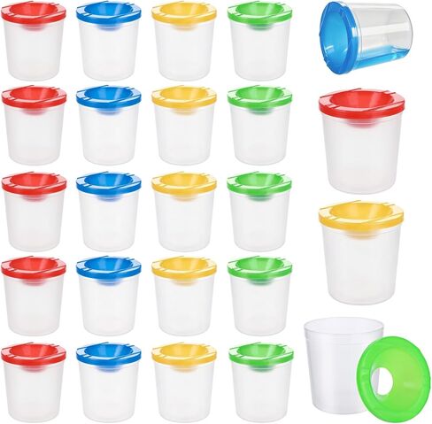 24 Pcs No Spill Paint Cups with Lids for Kids Paint Water Cup for Painting in Saudi Arabia