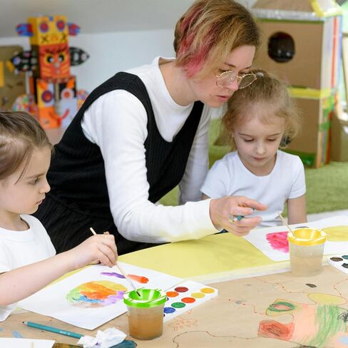24 Pcs No Spill Paint Cups with Lids for Kids Paint Water Cup for Painting in Saudi Arabia