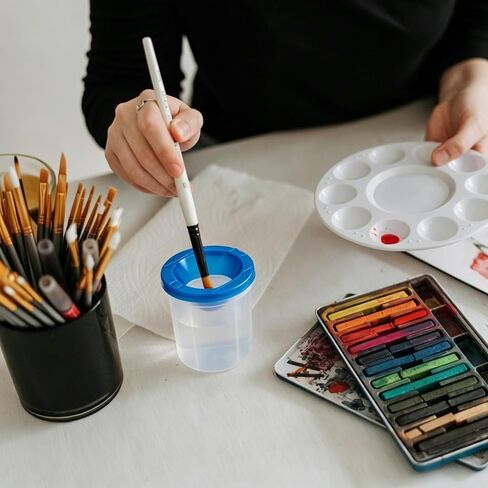 24 Pcs No Spill Paint Cups with Lids for Kids Paint Water Cup for Painting in Saudi Arabia