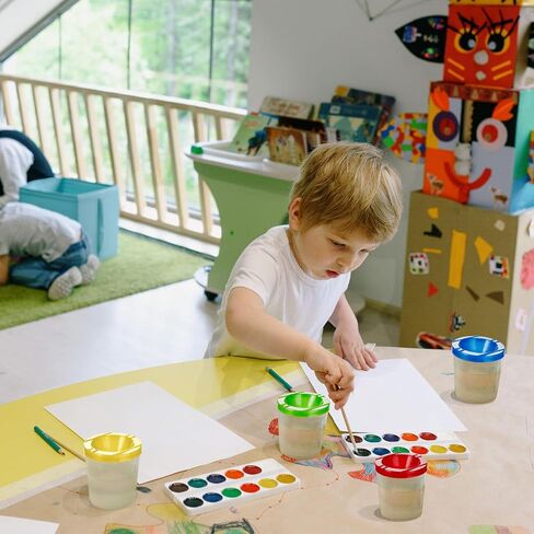 24 Pcs No Spill Paint Cups with Lids for Kids Paint Water Cup for Painting in Saudi Arabia
