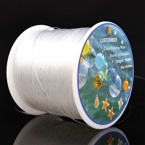 LUSTEMBER Fishing Wire, 1640 ft Clear Fishing Line, Strong Invisible String for Hanging Decorations, Balloons, Crafts, Jewelry Making, Beading, Bracelets and Necklaces in Saudi Arabia