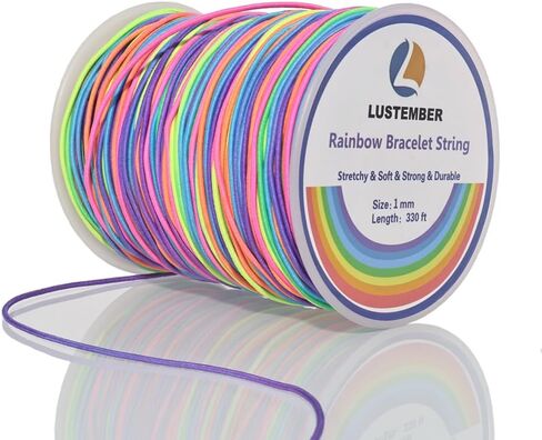 LUSTEMBER 1mm Stretchy Bracelet String, Sturdy Rainbow Elastic String Elastic Cord for Jewelry Making, Necklaces, Beading and Crafts in Saudi Arabia