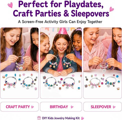 COO&KOO Charm Bracelet Making Kit, A Unicorn Girls Toy that Inspires Creativity and Imagination, Crafts for Girls Ages 8-12 with Jewelry Making Kit Perfect Gifts for 6 7 8 9 10 Girl Self-Expression! in Kuwait