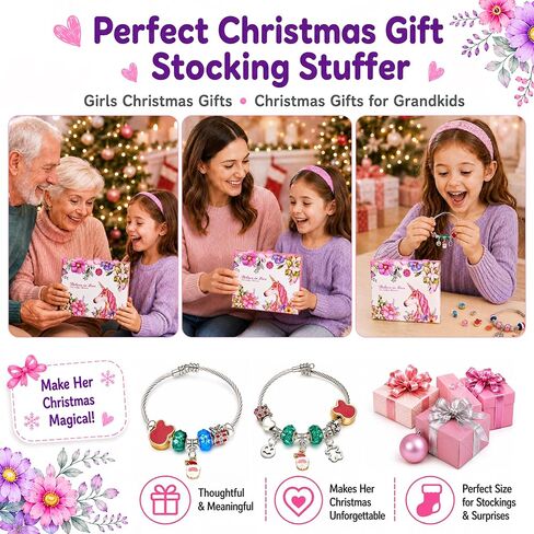 COO&KOO Charm Bracelet Making Kit, A Unicorn Girls Toy that Inspires Creativity and Imagination, Crafts for Girls Ages 8-12 with Jewelry Making Kit Perfect Gifts for 6 7 8 9 10 Girl Self-Expression! in Kuwait