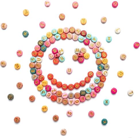1000PCS Letter Beads, White Alphabet Beads and Colorful Heart Beads in Saudi Arabia