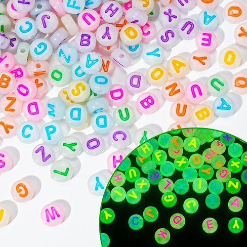 Glow in The Dark Pony Beads, 1000+pcs 6x9mm Kandi Beads Halloween Jewelry in Saudi Arabia