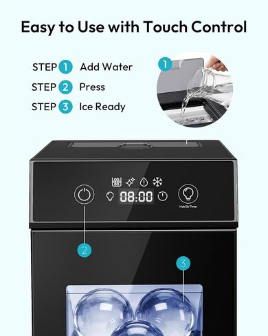 Euhomy Ice Maker Countertop, 33-36 lbs/24H Ice Machine, Self-Cleaning 9 Ice Cubes Ready in 7-10 Minutes, 2.8L Ice Maker Machine with Ice Scoop and Basket in Kuwait