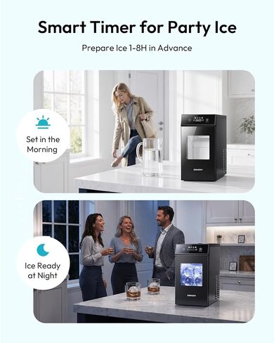 Euhomy Ice Maker Countertop, 33-36 lbs/24H Ice Machine, Self-Cleaning 9 Ice Cubes Ready in 7-10 Minutes, 2.8L Ice Maker Machine with Ice Scoop and Basket in Kuwait