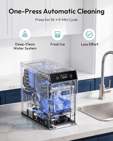 Euhomy Ice Maker Countertop, 33-36 lbs/24H Ice Machine, Self-Cleaning 9 Ice Cubes Ready in 7-10 Minutes, 2.8L Ice Maker Machine with Ice Scoop and Basket in Kuwait