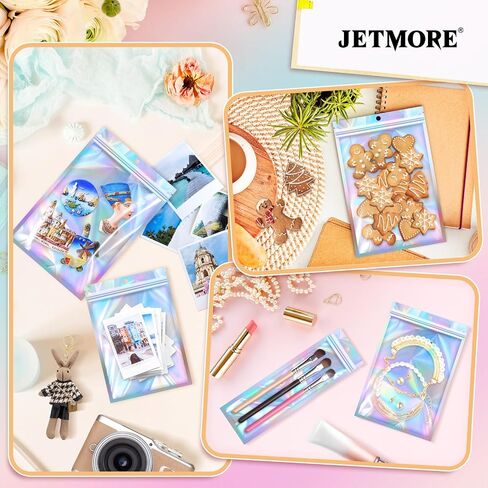 JETMORE Holographic Bags 50 PCS Mylar Bags 6x9" Resealable Embroidery Bags in Kuwait
