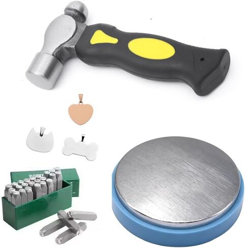 Steel Bench Block and Metal Stamping Hammer Kit for jewelry making in Kuwait