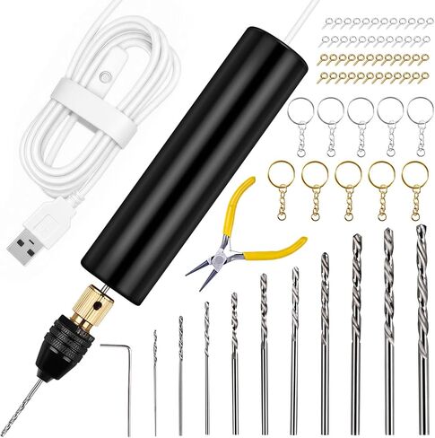 LET'S RESIN Electric Drill, 74Pcs Mini Drills with 3-Jaw Clamp&10 Drill Bit in Kuwait