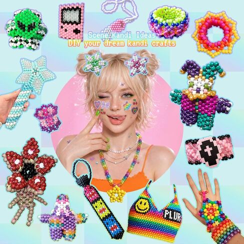 5 Boxes Bracelet Making Kit Pony Beads, 96 Colors Kandi Beads for Bracelets in Saudi Arabia