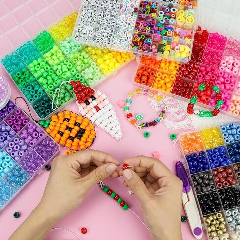 5 Boxes Bracelet Making Kit Pony Beads, 96 Colors Kandi Beads for Bracelets in Saudi Arabia