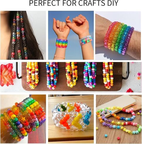 5 Boxes Bracelet Making Kit Pony Beads, 96 Colors Kandi Beads for Bracelets in Saudi Arabia