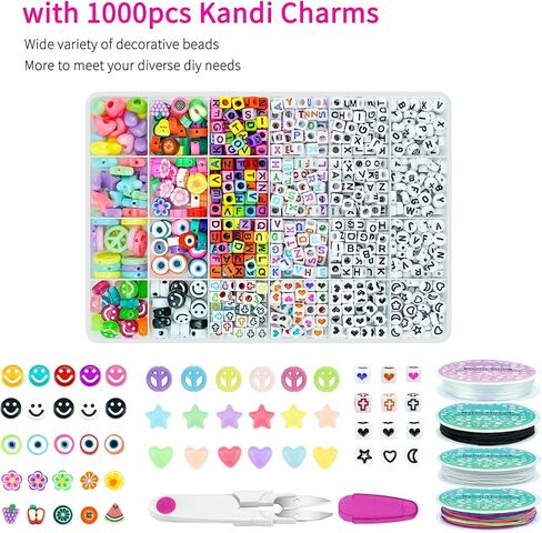 5 Boxes Bracelet Making Kit Pony Beads, 96 Colors Kandi Beads for Bracelets in Saudi Arabia