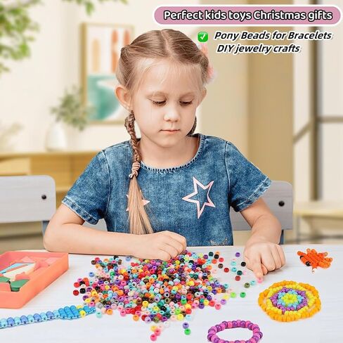5 Boxes Bracelet Making Kit Pony Beads, 96 Colors Kandi Beads for Bracelets in Saudi Arabia