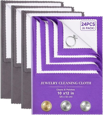 Bonison 3 Pack Large Silver Polishing Cloth – 10"x12" Jewelry Cleaning Cloth & Multi-Layer Jewelry Polishing Cloth for Silver, Gold, Diamond, Platinum, Coins, Watches, Gemstones（Gray） in Kuwait