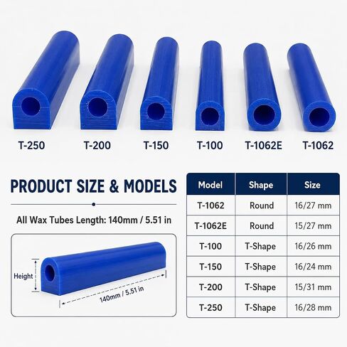 SHANGNIULU Ring Wax Carving Kit, 6 Blue Wax Tubes for Lost Wax Casting in Kuwait