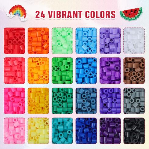Quefe 24 Colors 5200pcs 5mm Fuse Beads Kit for Kids in Kuwait