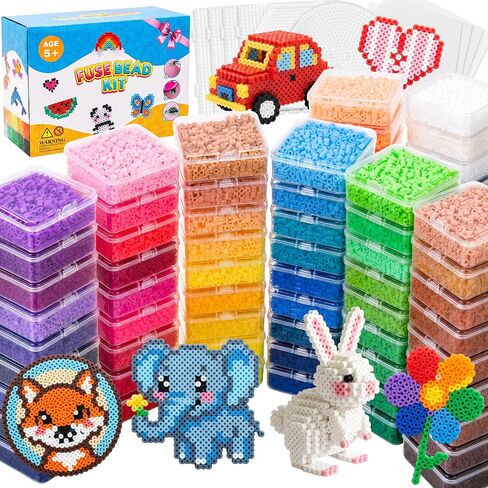 Quefe 72 Colors 15000 Pcs 5mm Fuse Beads Kit Melting Beads for Craft in Saudi Arabia