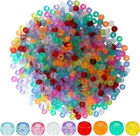 LIS HEGENSA 900Pcs 6x9mm Multi-Colored Pony Beads for Bracelet Making in Saudi Arabia