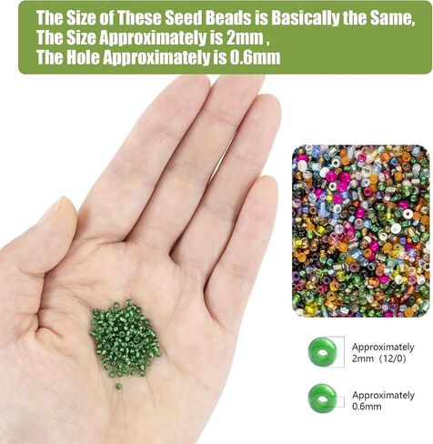 Ybxjges 24000Pcs 2mm Glass Seed Beads Kit, with 28 Colors Small Beads Kit for Girls,Women and Adults,Bracelets, Necklaces,Earring,Jewelry Making Supplies in Kuwait