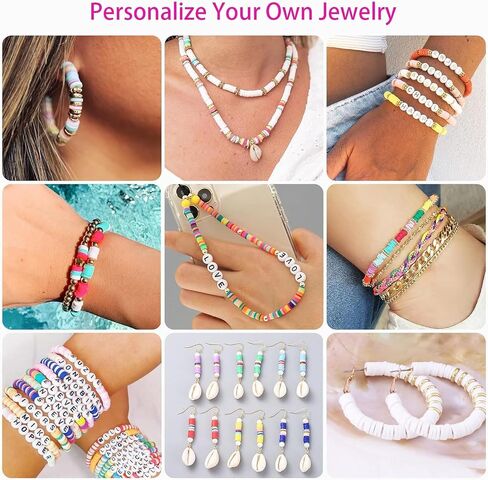 20,000 Pcs Clay Beads Bracelet Making Kit, 120 Colors 6 Boxes Polymer Beads Spacer Heishi Beads & Jewelry Kit with Pendant Charms Elastic Strings, Crafts Gift for Kids Adults in Kuwait