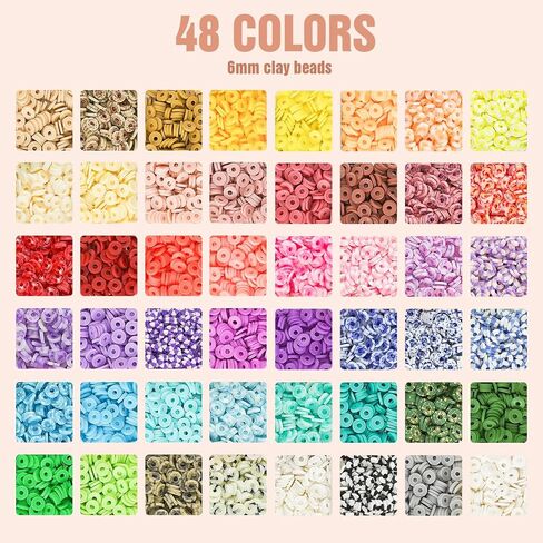 Dowsabel Clay Beads 3 Boxes Bracelet Making Kit, 10800pcs Beads for Jewelry Making, Letter Beads for Friendship Bracelets DIY Arts and Crafts Gifts for Girls Adults in Kuwait